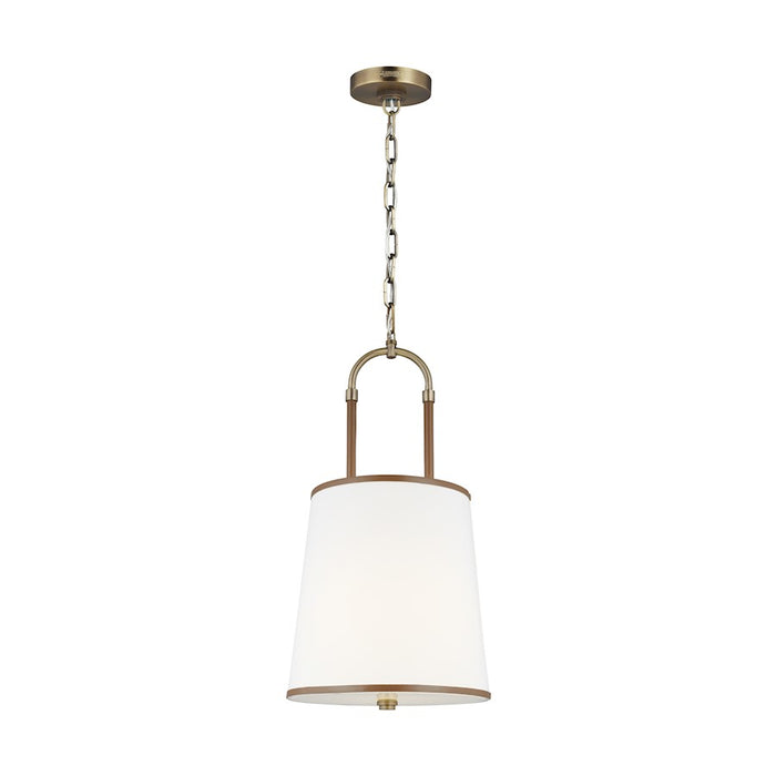 Visual Comfort Studio Katie 1 Light Medium Pendant, Brass/Milk White