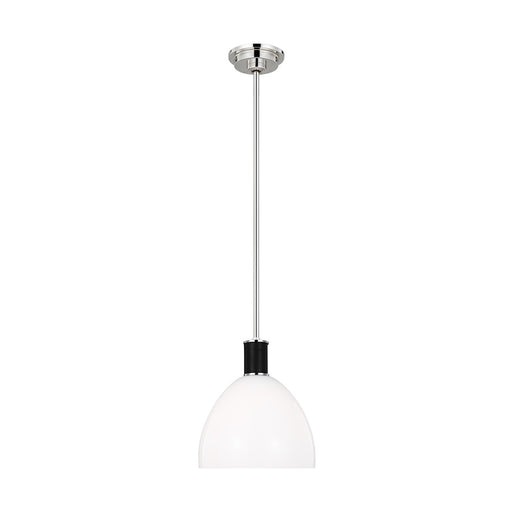 Visual Comfort Studio Hadley 1-Lt Small Pendant, Nickel/Milk White - LP1041PNMG