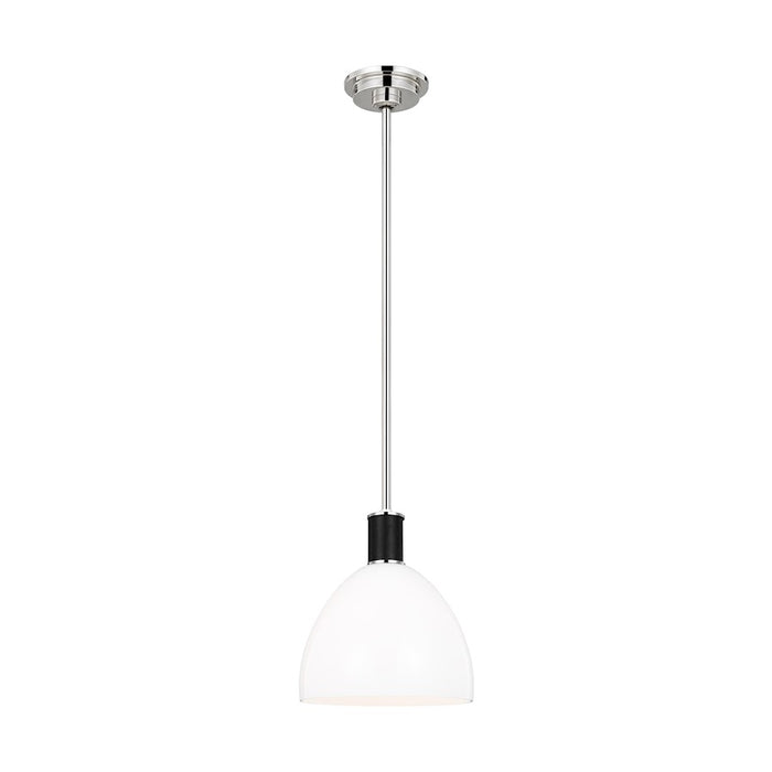 Visual Comfort Studio Hadley 1-Lt Small Pendant, Nickel/Milk White