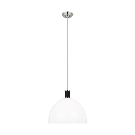 Visual Comfort Studio Hadley 1-Lt Large Pendant, Nickel/Milk White - LP1061PNMG