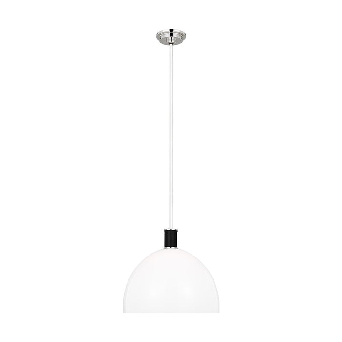 Visual Comfort Studio Hadley 1-Lt Large Pendant, Nickel/Milk White - LP1061PNMG