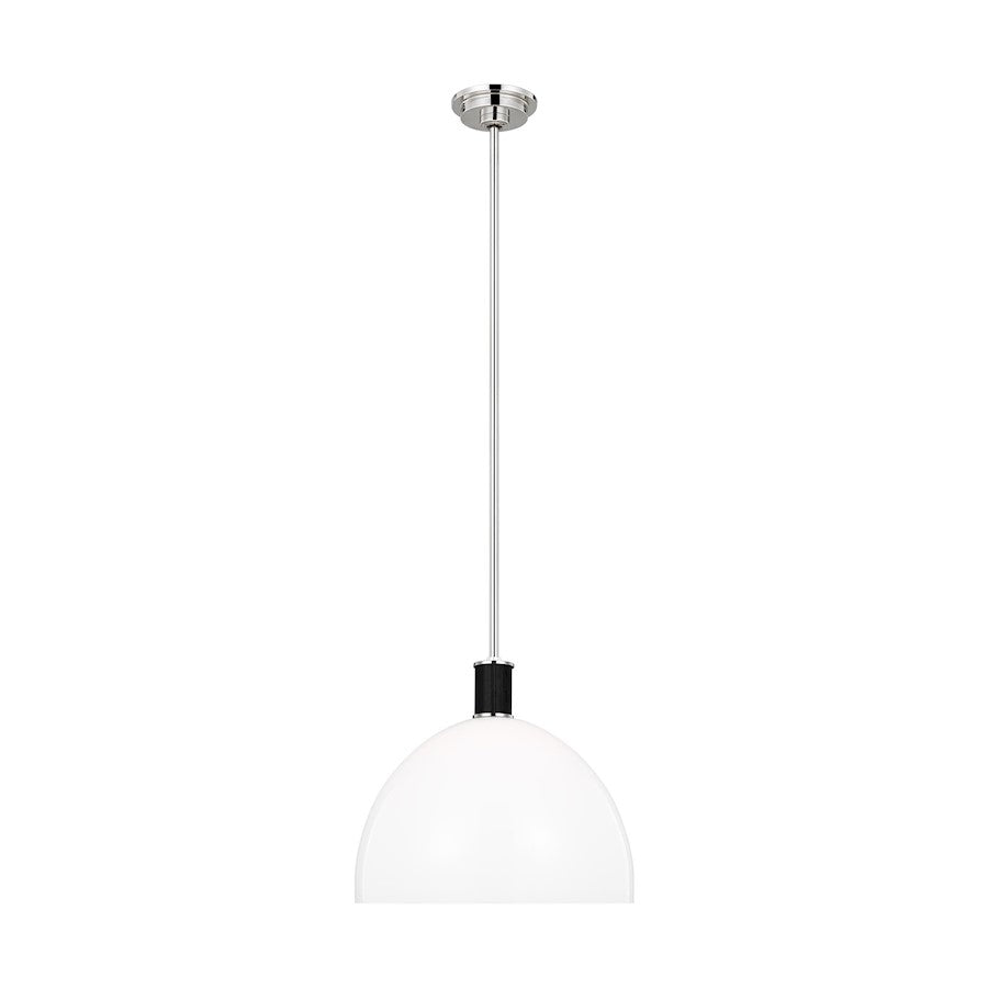 Visual Comfort Studio Hadley 1-Lt Large Pendant, Nickel/Milk White - LP1061PNMG