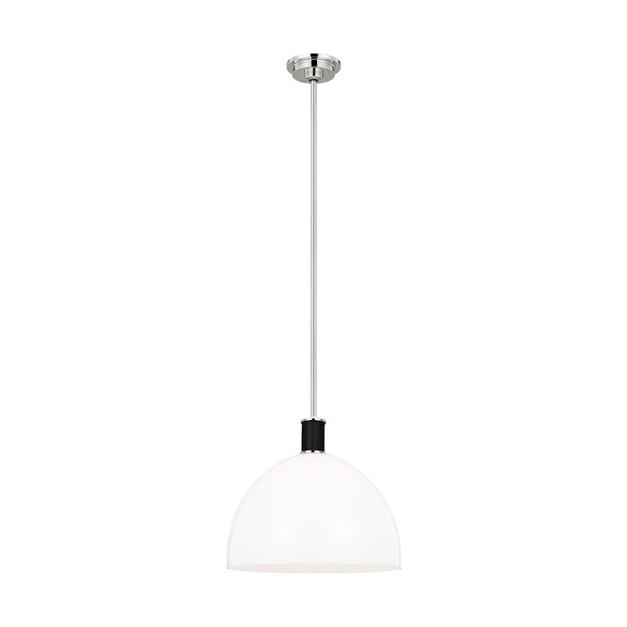 Visual Comfort Studio Hadley 1-Lt Large Pendant, Nickel/Milk White