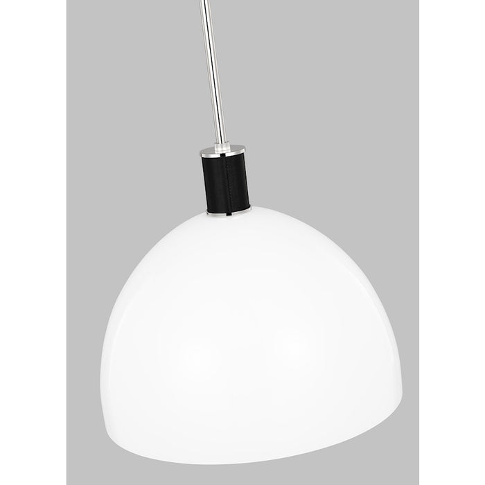 Visual Comfort Studio Hadley 1-Lt Large Pendant, Nickel/Milk White