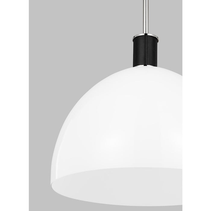 Visual Comfort Studio Hadley 1-Lt Large Pendant, Nickel/Milk White