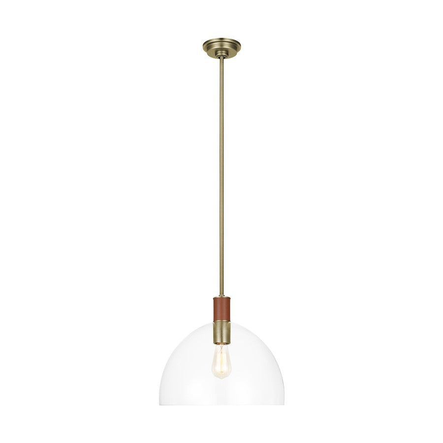 Visual Comfort Studio Hadley Large Pendant, Time Worn BS/Clear - LP1061TWBCG