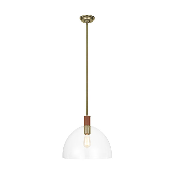 Visual Comfort Studio Hadley Large Pendant, Time Worn BS/Clear