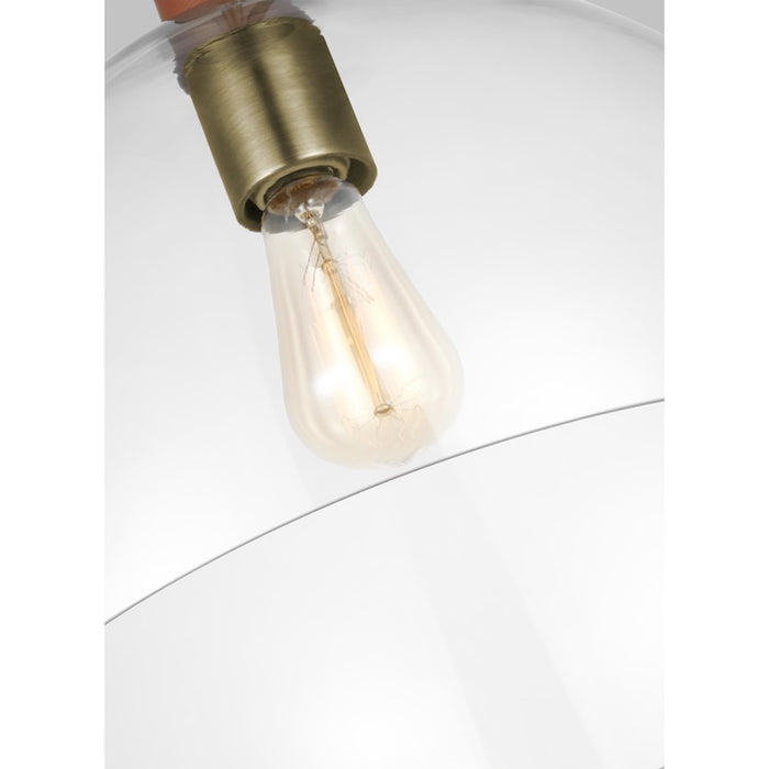 Visual Comfort Studio Hadley Large Pendant, Time Worn BS/Clear