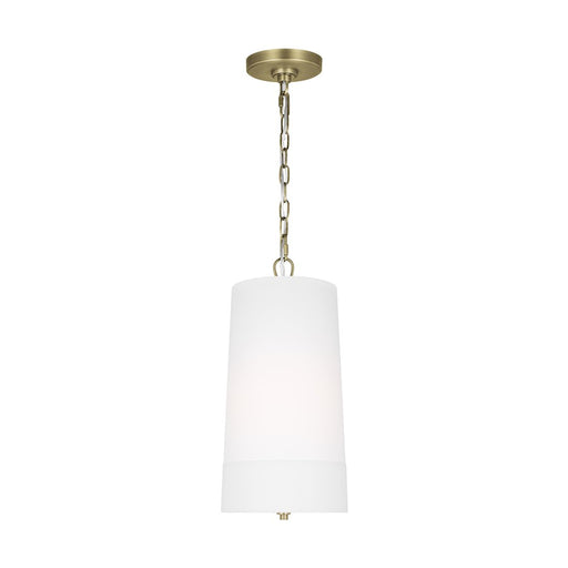 Visual Comfort Studio Ivie 1-Lt Tall Pendant, Time Worn BS/Etched - LP1101TWBWLW