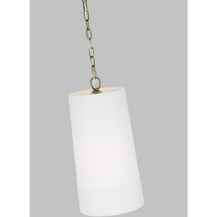 Visual Comfort Studio Ivie 1-Lt Tall Pendant, Time Worn BS/Etched