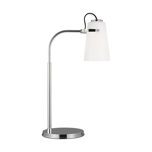 Visual Comfort Studio Hazel 1-Lt Task Table Lamp, Nickel/Milk White - LT1001PN1