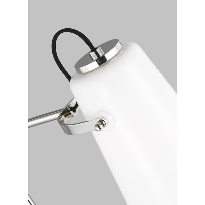 Visual Comfort Studio Hazel 1-Lt Task Table Lamp, Nickel/Milk White