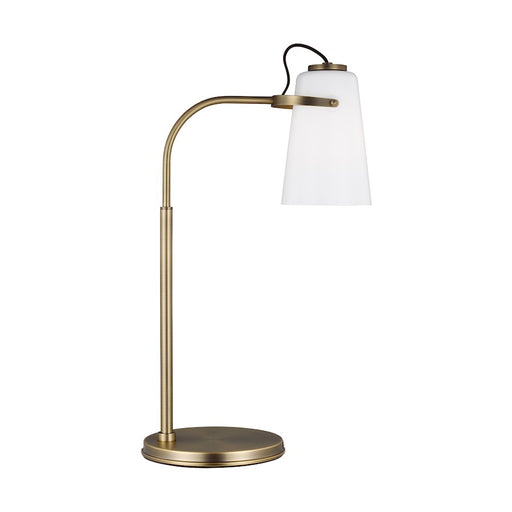 Visual Comfort Studio Hazel 1-Lt Task Table Lamp, Brass/Milk White - LT1001TWB1