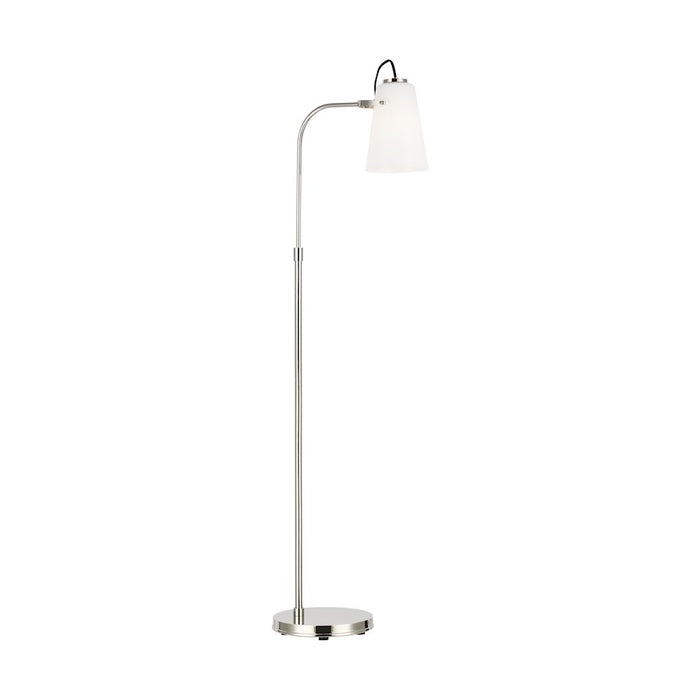 Visual Comfort Studio Hazel 1-Lt Task Floor Lamp, Nickel/Milk White