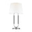 Visual Comfort Studio Katie 1-Lt Table Lamp, Pol Nickel/White Linen