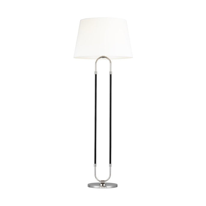 Visual Comfort Studio Katie 1-Lt Floor Lamp, Pol Nickel/White Linen