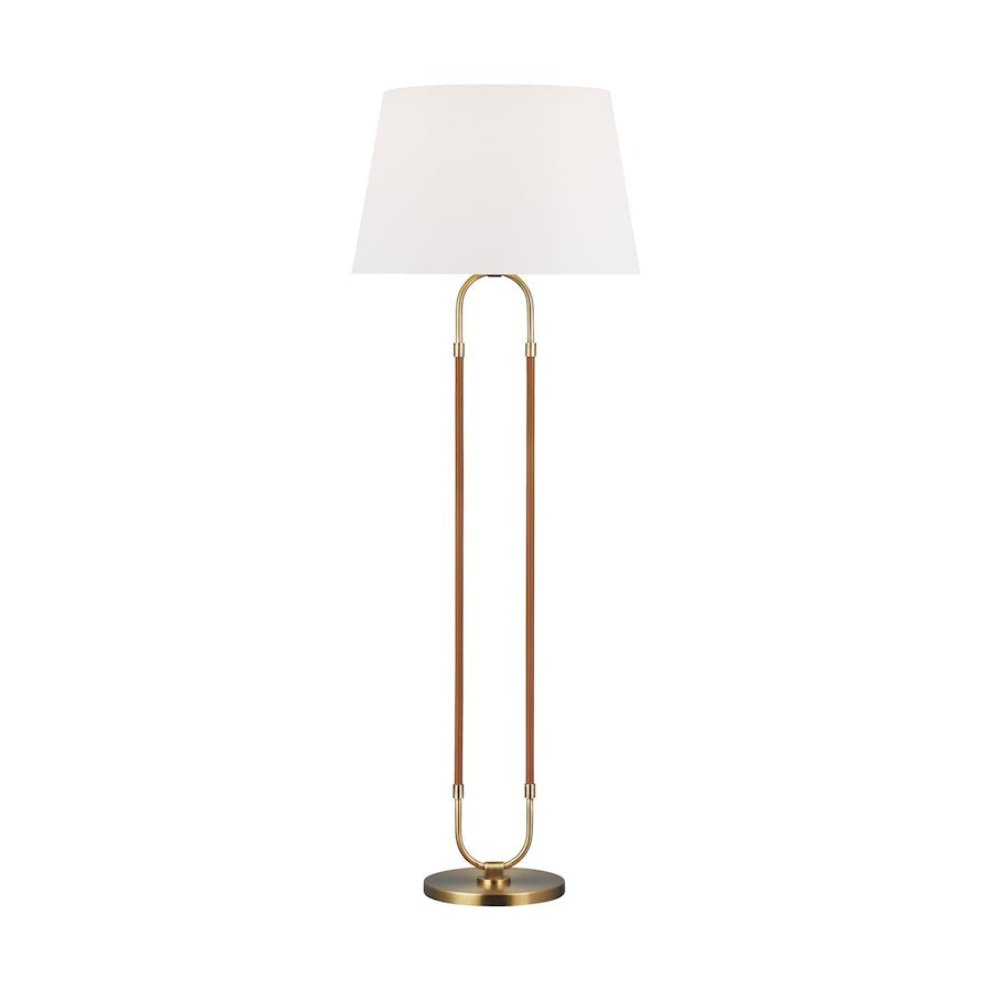 Visual Comfort Studio Katie 1-Lt Floor Lamp, Time Worn BS/WH Linen - LT1031TWB1