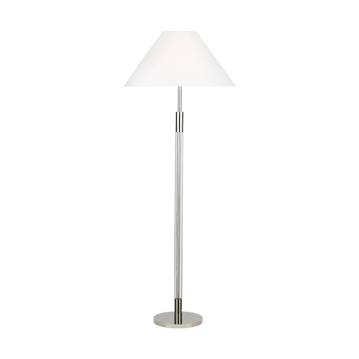 Visual Comfort Studio Robert 1-Lt Floor Lamp, Pol Nickel/White - LT1051PN1