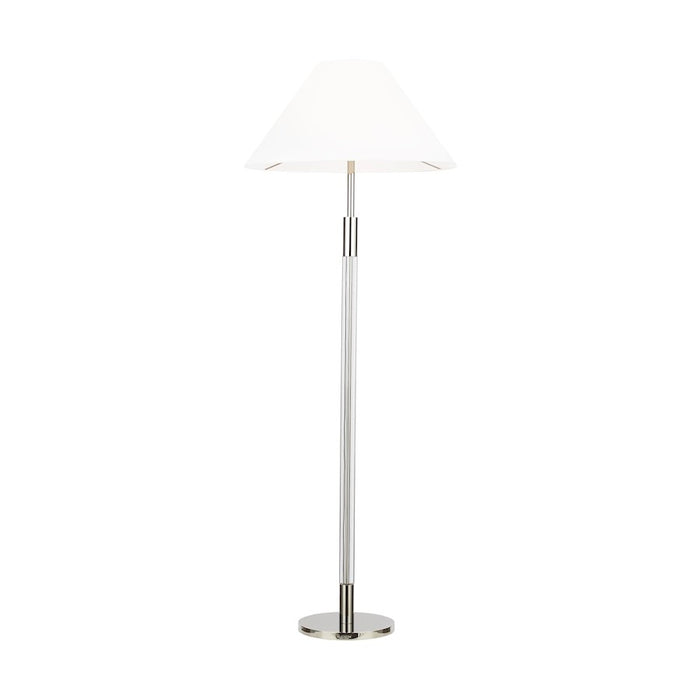 Visual Comfort Studio Robert 1-Lt Floor Lamp, Pol Nickel/White