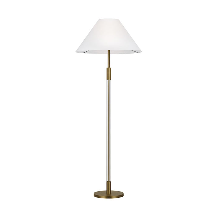 Visual Comfort Studio Robert 1-Lt Floor Lamp, Time Worn Brass/White