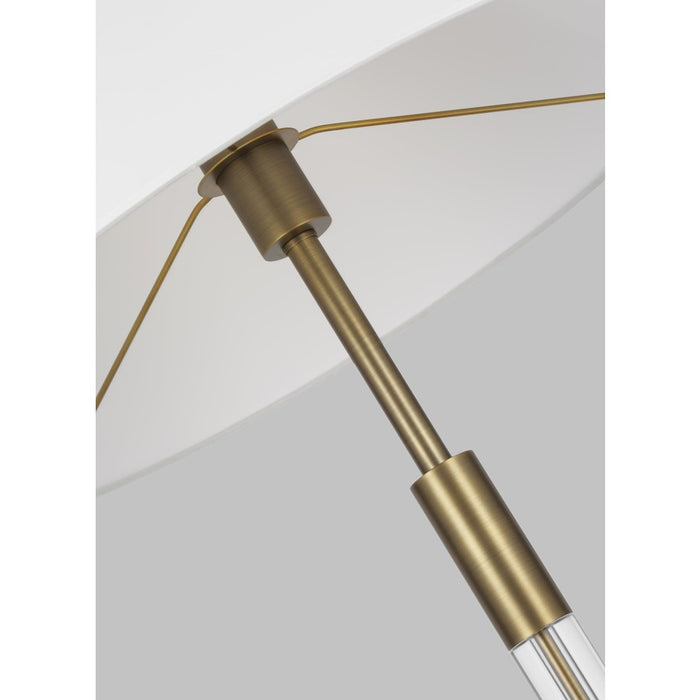 Visual Comfort Studio Robert 1-Lt Floor Lamp, Time Worn Brass/White