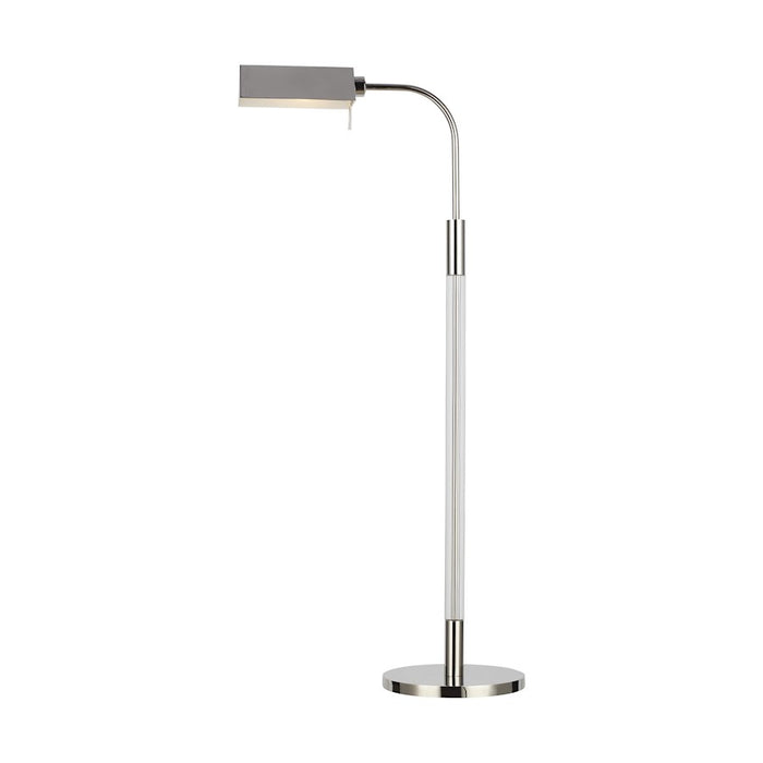 Visual Comfort Studio Robert 1 Light Task Floor Lamp, Nickel/Nickel - LT1061PN1