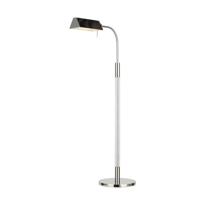 Visual Comfort Studio Robert 1 Light Task Floor Lamp, Nickel/Nickel