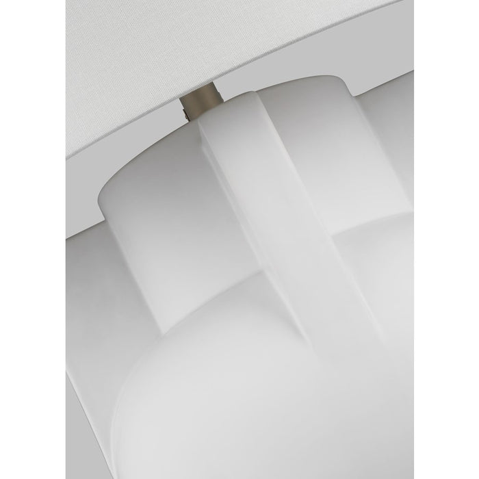 Visual Comfort Studio William 1 Light Wide Table Lamp, Ivory/White