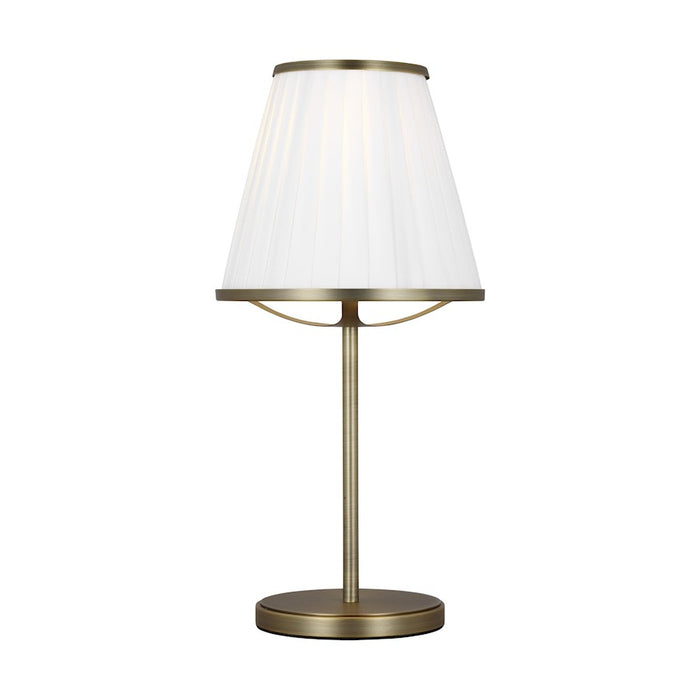 Visual Comfort Studio Esther 1-Lt Table Lamp, Brass/White Pleated - LT1131TWB1