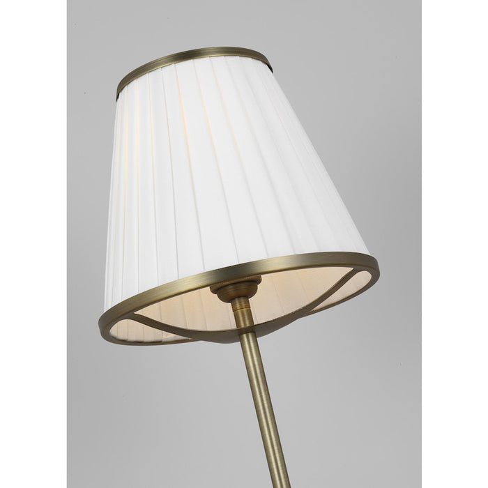 Visual Comfort Studio Esther 1-Lt Table Lamp, Brass/White Pleated