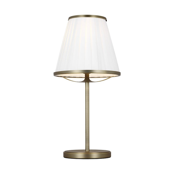 Visual Comfort Studio Esther 1-Lt Table Lamp, Brass/White Pleated