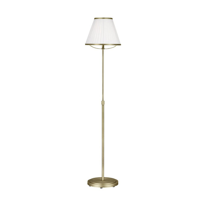 Visual Comfort Studio Esther 1-Lt Floor Lamp, Brass/White Pleated - LT1141TWB1