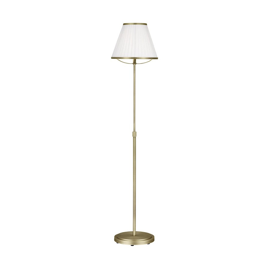 Visual Comfort Studio Esther 1-Lt Floor Lamp, Brass/White Pleated - LT1141TWB1