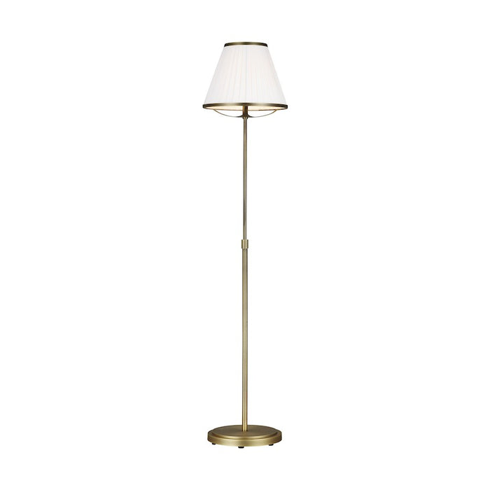 Visual Comfort Studio Esther 1-Lt Floor Lamp, Brass/White Pleated