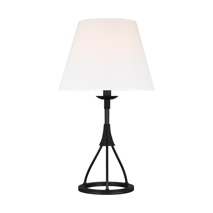 Visual Comfort Studio Sullivan 1 Light Table Lamp, Iron/White Linen - LT1161AI1