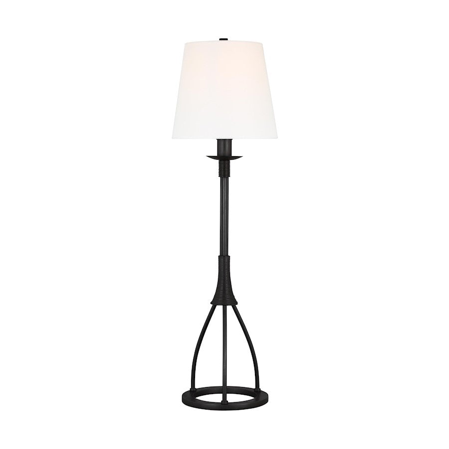 Visual Comfort Studio Sullivan 1 Light Buffet Lamp, Iron/White Linen - LT1171AI1