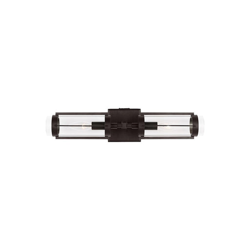 Visual Comfort Studio Flynn 2 Light Linear Sconce, Aged Iron/Clear - LV1002AI