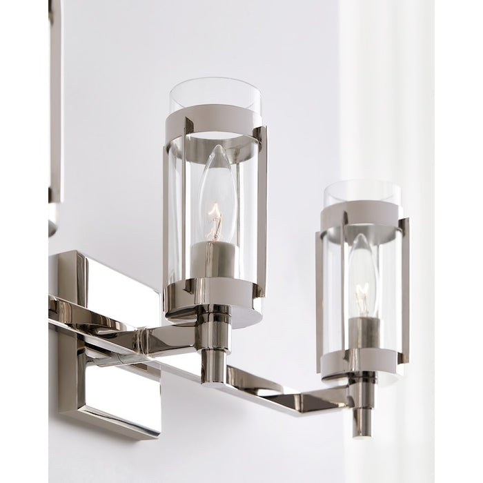 Visual Comfort Studio Flynn 3 Light Vanity, Polished Nickel/Clear