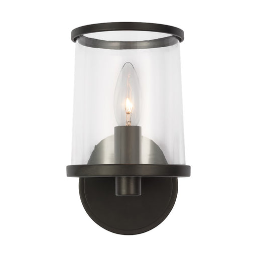 Visual Comfort Studio Reynolds 1Lt Wall Bath Fixture, Aged Iron/Clear - LV1081AI