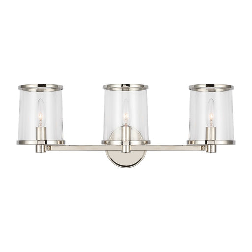 Visual Comfort Studio Reynolds 3Lt Wall Bath Fixture, Nickel/Clear - LV1083PN