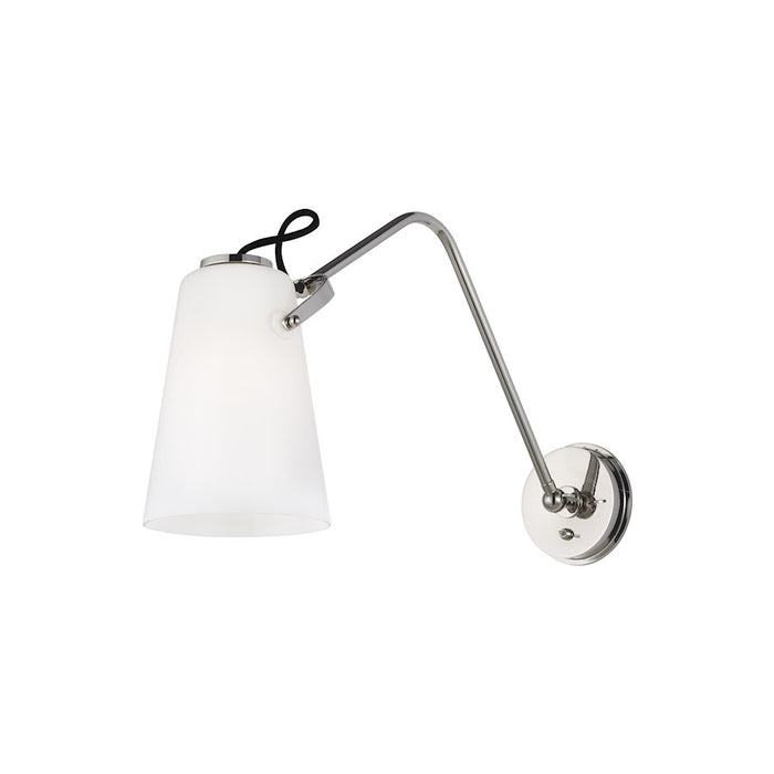 Visual Comfort Studio Hazel 1-Lt Task Wall Sconce, Nickel/Milk White