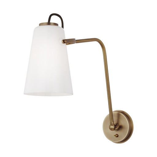 Visual Comfort Studio Hazel 1-Lt Task Wall Sconce, Brass/Milk White - LW1001TWB