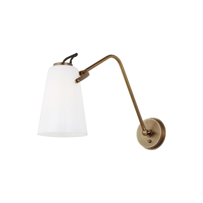 Visual Comfort Studio Hazel 1-Lt Task Wall Sconce, Brass/Milk White