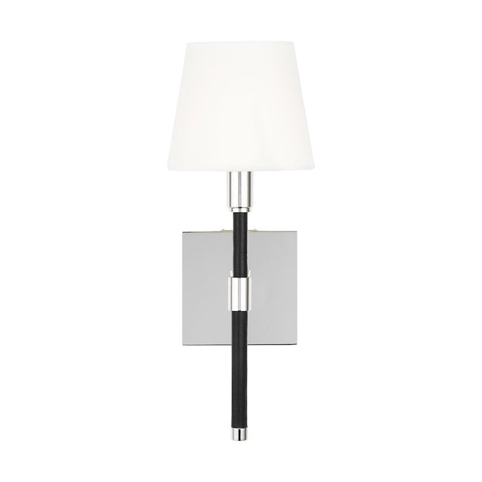 Visual Comfort Studio Katie 1-Lt Sconce, Pol Nickel/White Linen