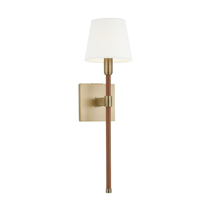 Visual Comfort Studio Katie 1-Lt Sconce, Time Worn Brass/White Linen