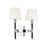 Visual Comfort Studio Katie 2-Lt Double Sconce, PN/White Linen