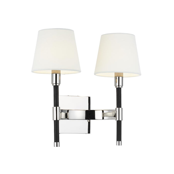 Visual Comfort Studio Katie 2-Lt Double Sconce, PN/White Linen