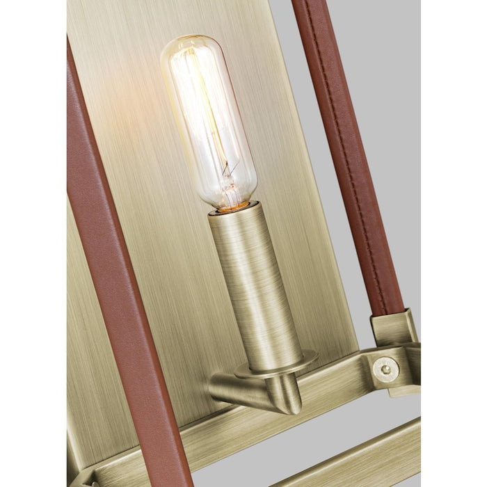 Visual Comfort Studio Hadley 1 Light Wall Sconce, Time Worn Brass