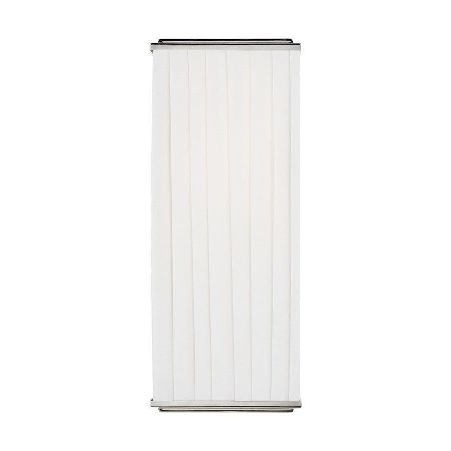 Visual Comfort Studio Esther 1-Lt Sconce, Nickel/White Linen Pleated - LW1071PN