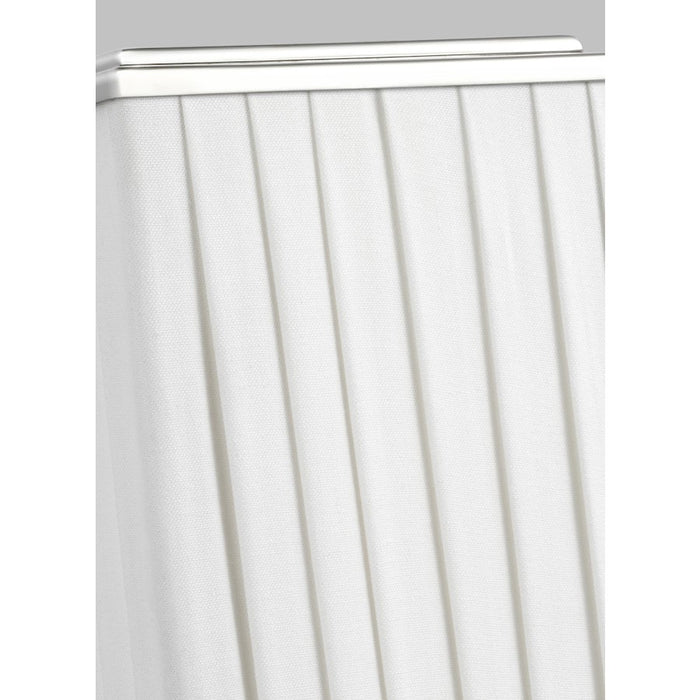 Visual Comfort Studio Esther 1-Lt Sconce, Nickel/White Linen Pleated